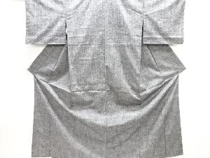 アンティーク　縞織り出し手織り紬着物